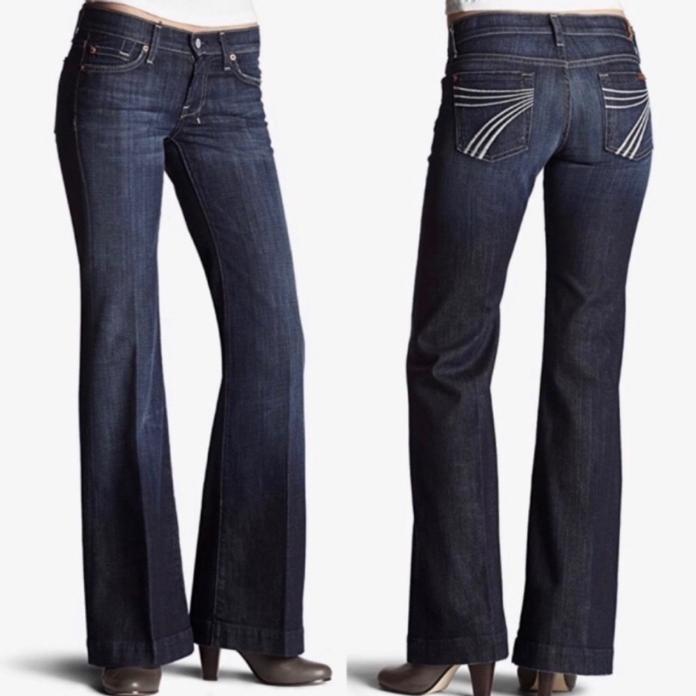 7 For All Mankind Dark Indigo Flare Jeans